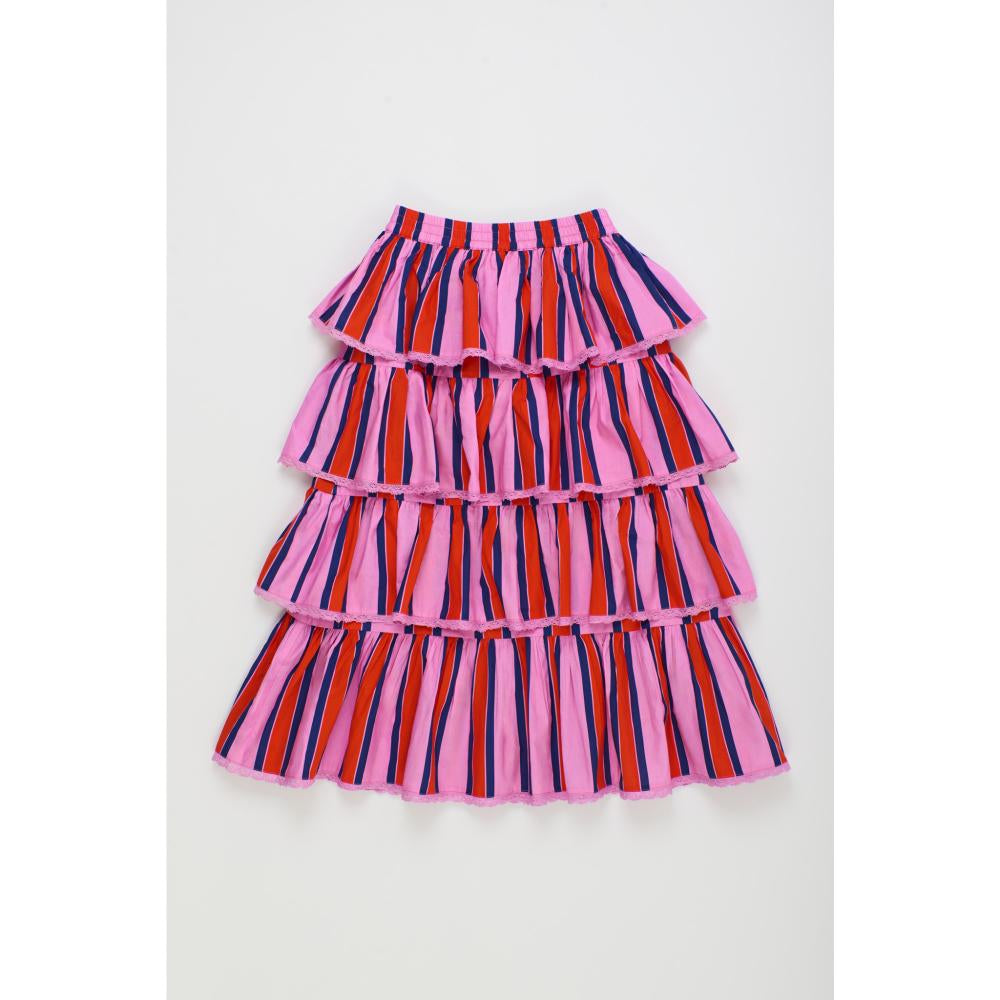 Ruffles stripe skirt