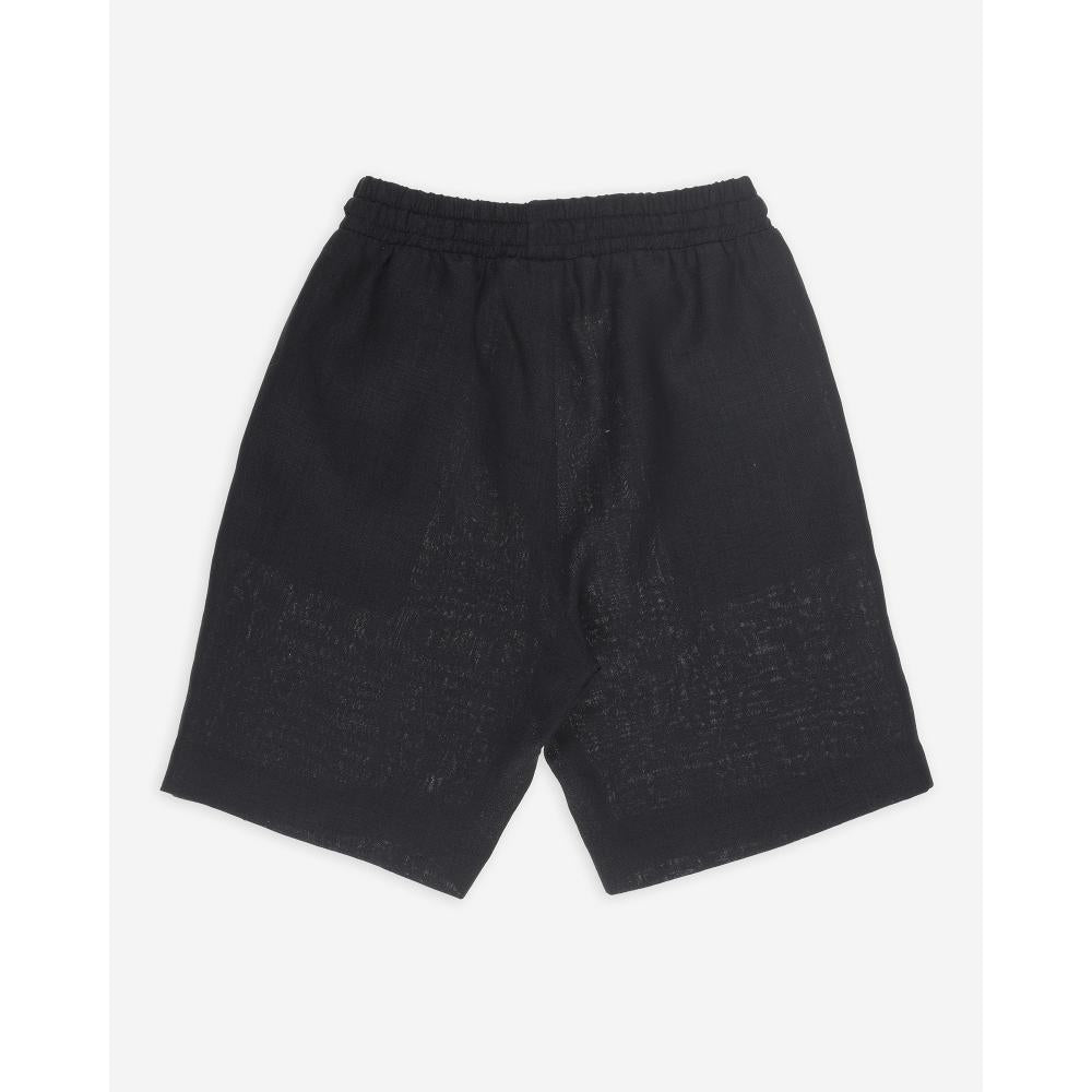Black 100% linen Short