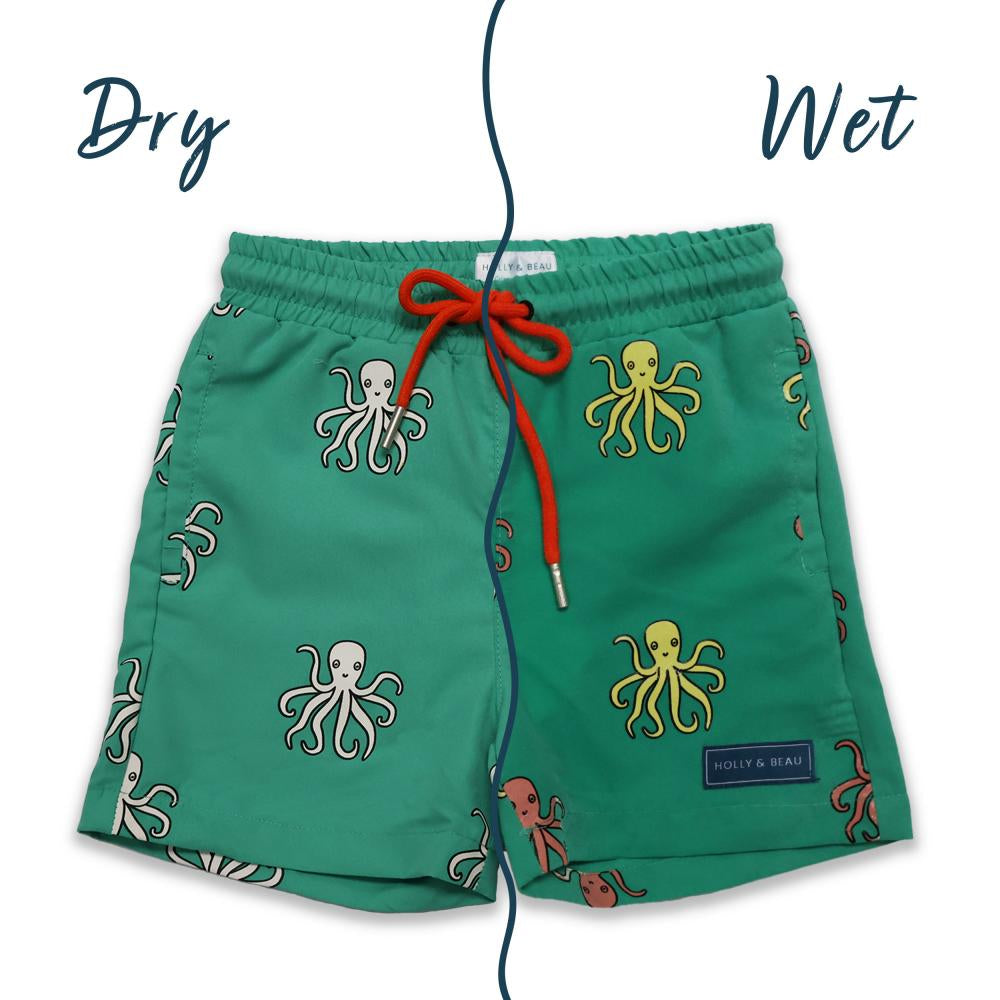 Octopus color changing swim shorts