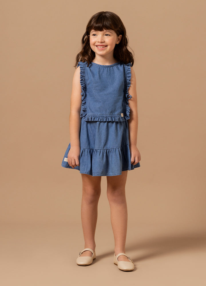 Blue Denim skirt/top set