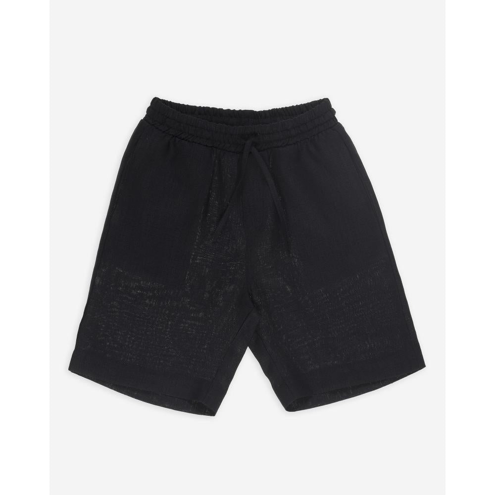 Black 100% linen Short