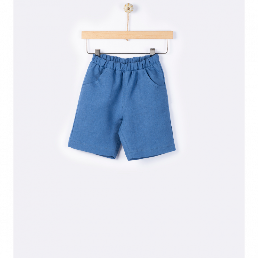 Blue linen short