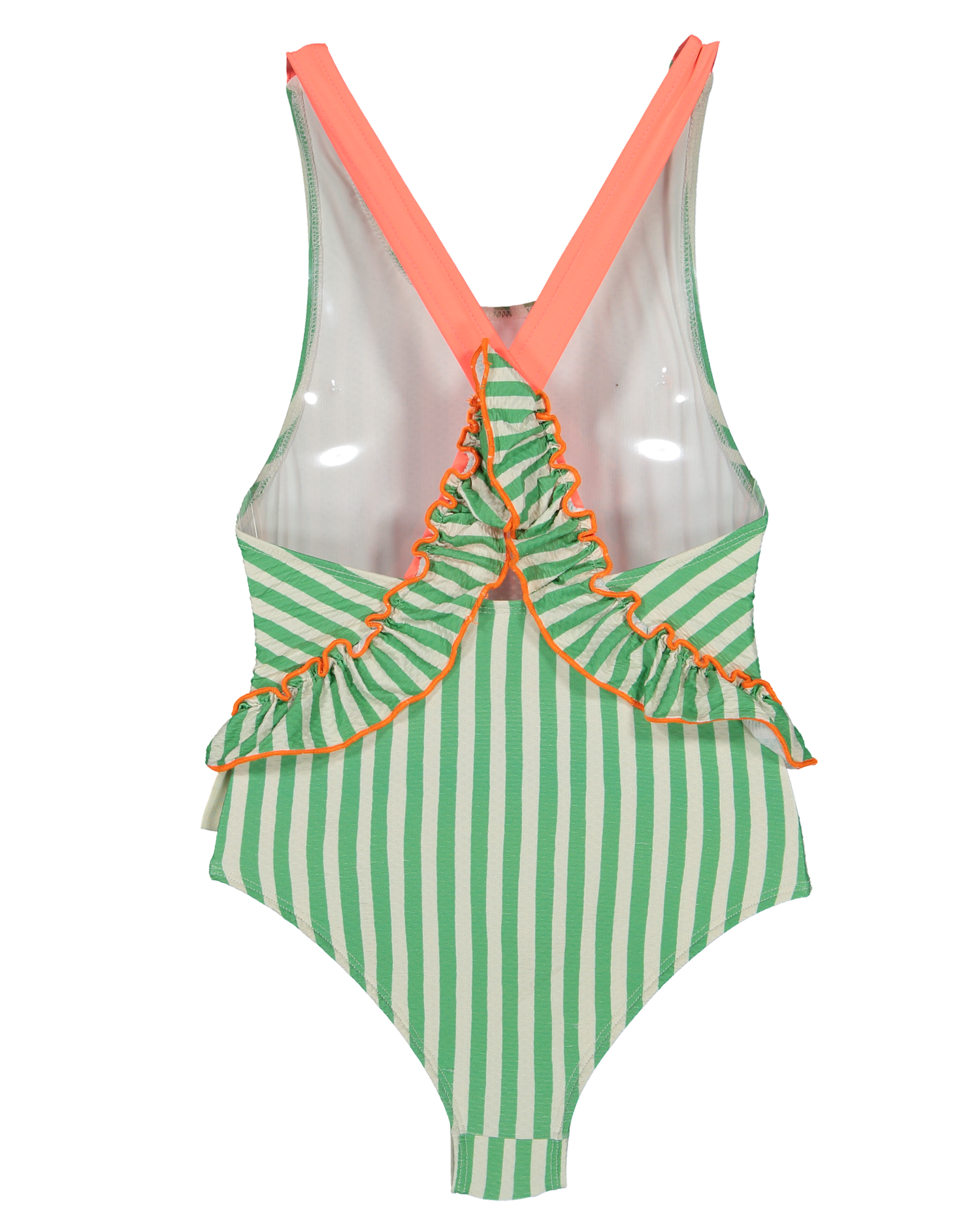 Pop stripes ruffles swimsuit