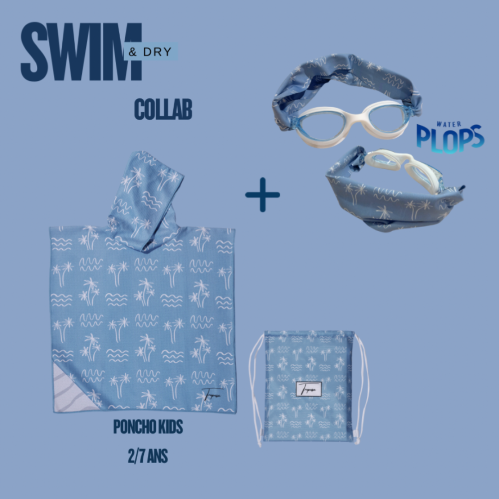 Pack poncho + swim goggles