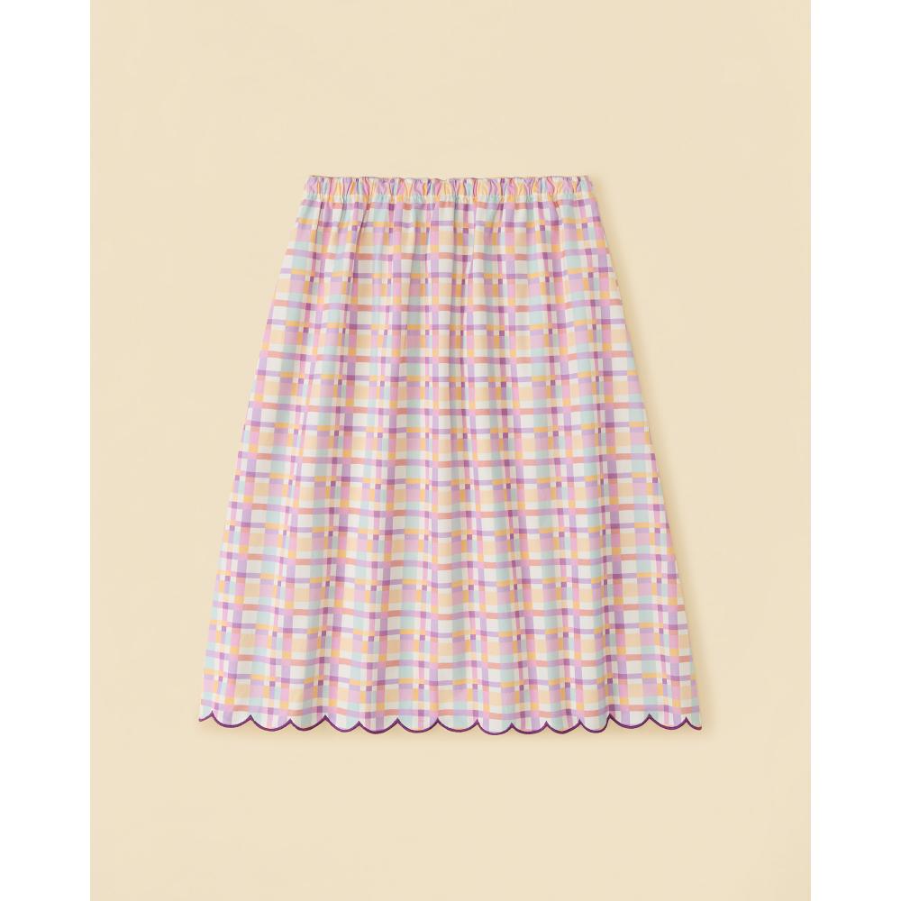 Picnic Skirt In Scallop Plaid