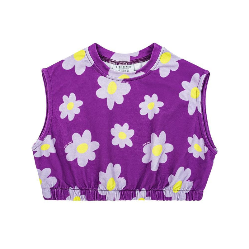 FLOWERS VIOLET CROP TOP