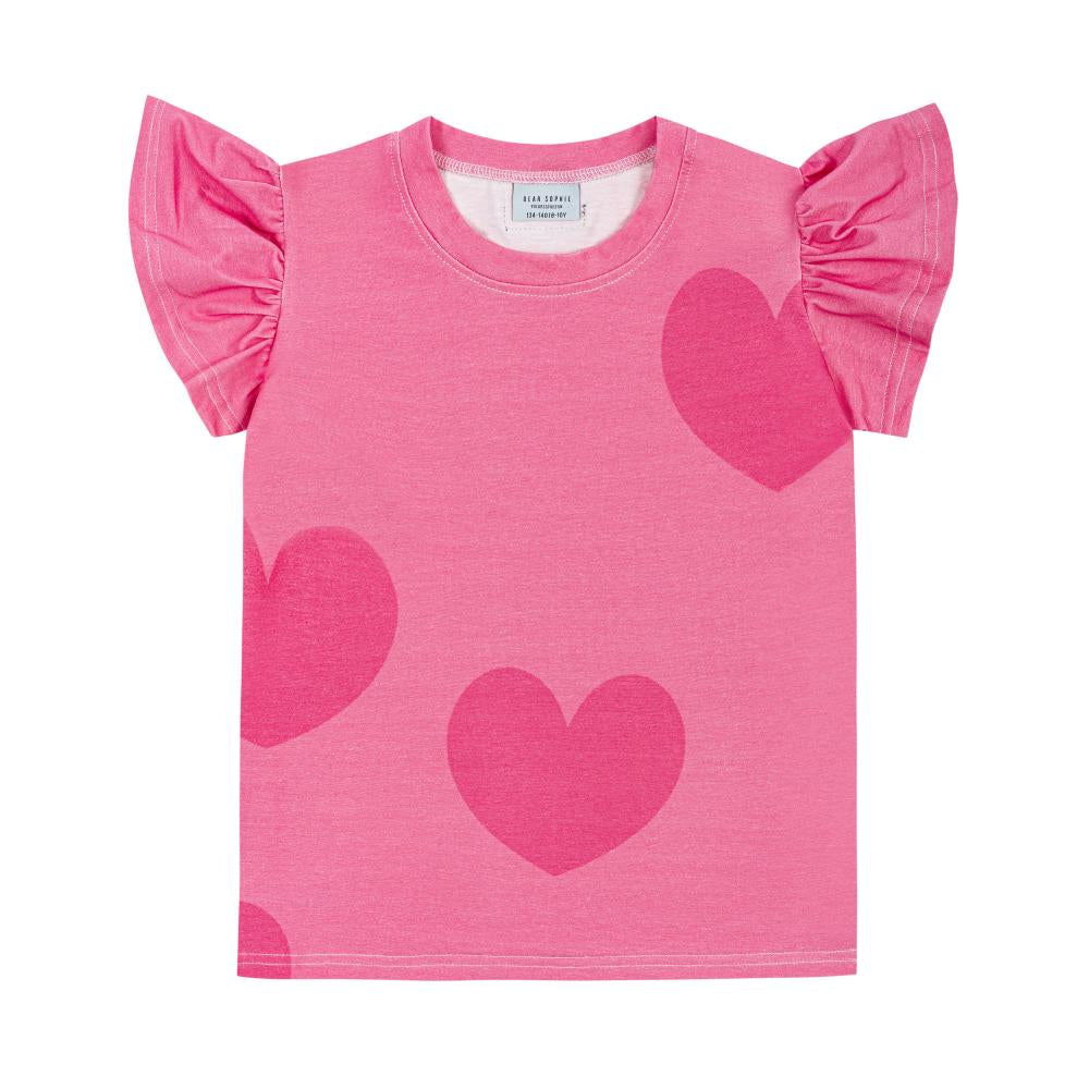 Hearts pink frill tank