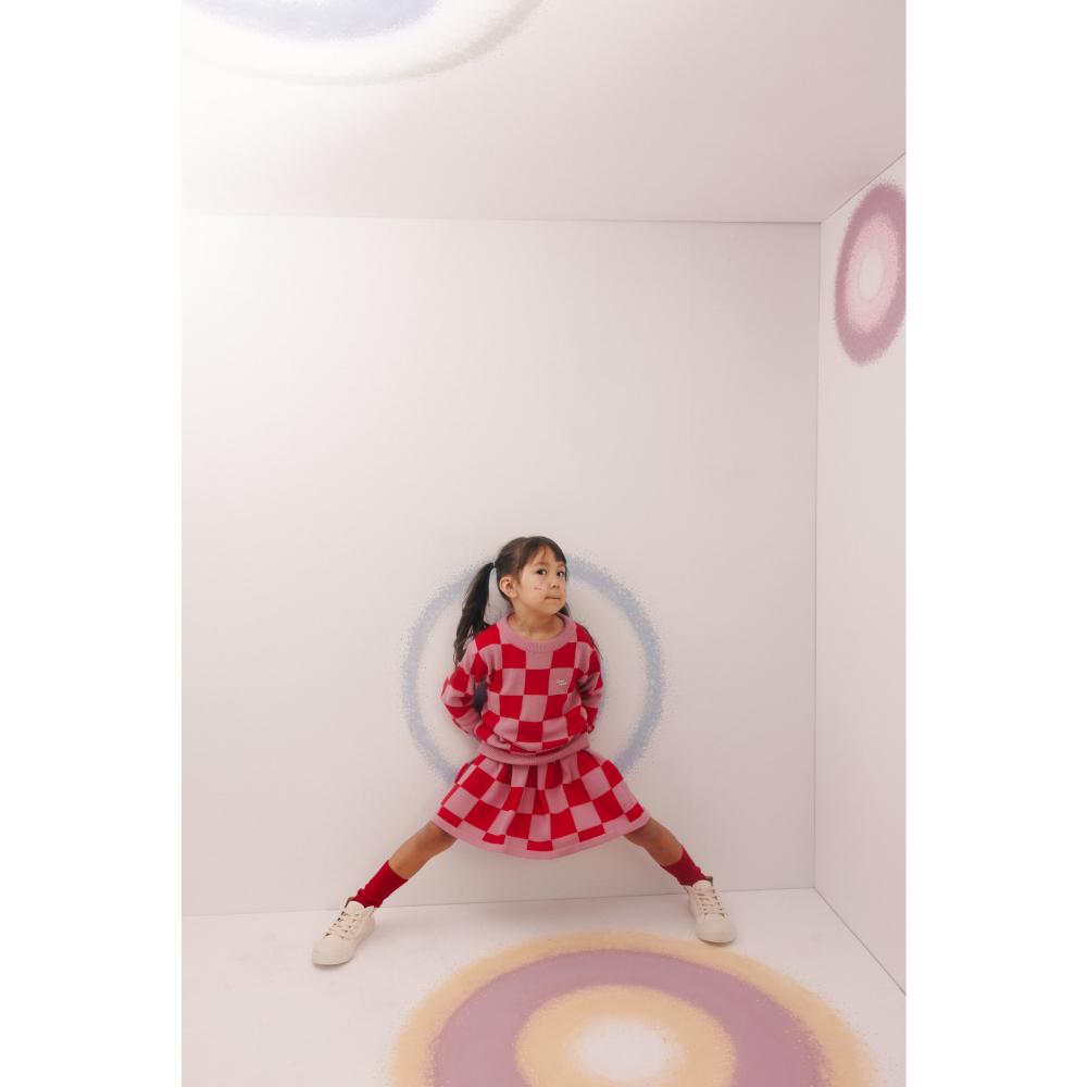 Checkered knitted sweater