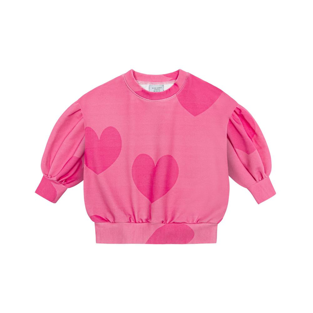 Hearts pink puff sweatshirt