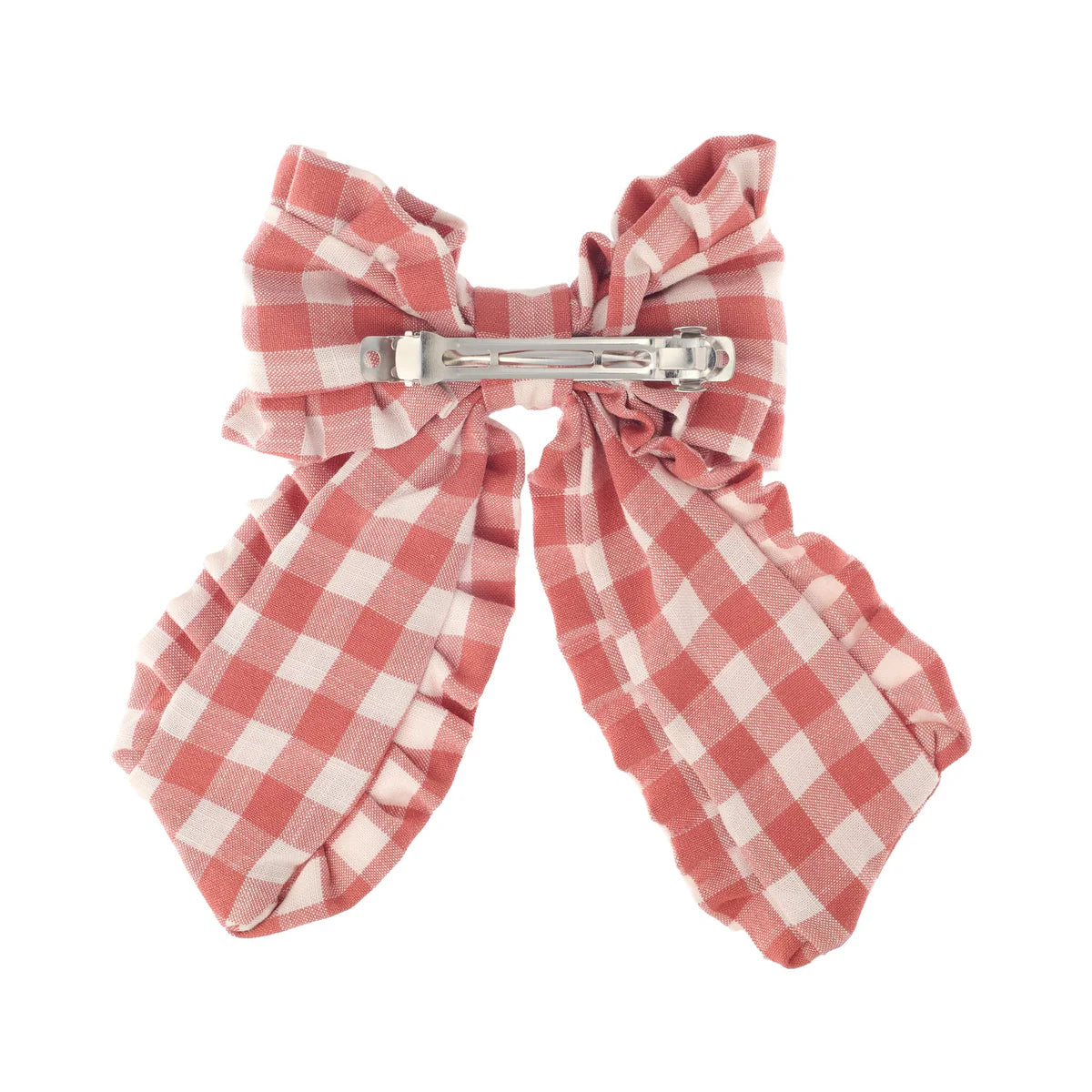 Gyngham ruffle long bow clip