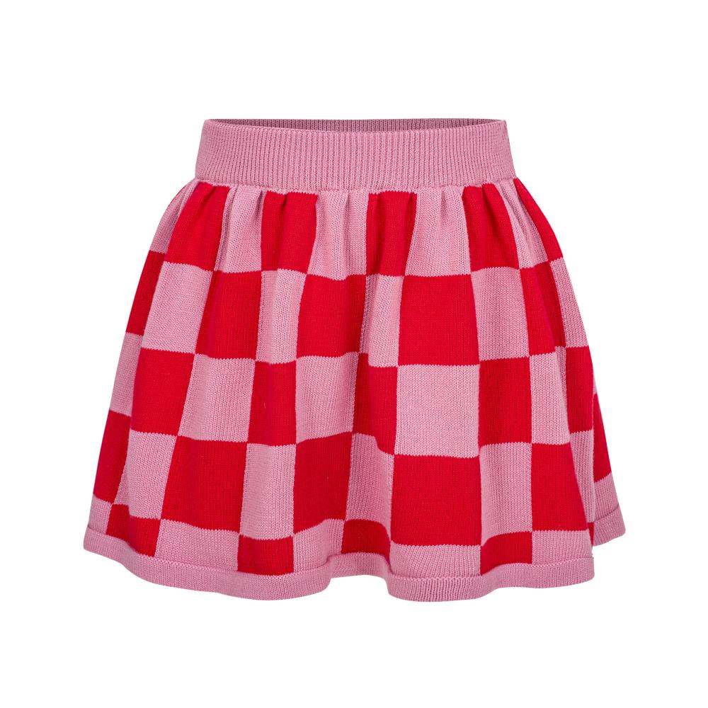 Checkered knitted skirt