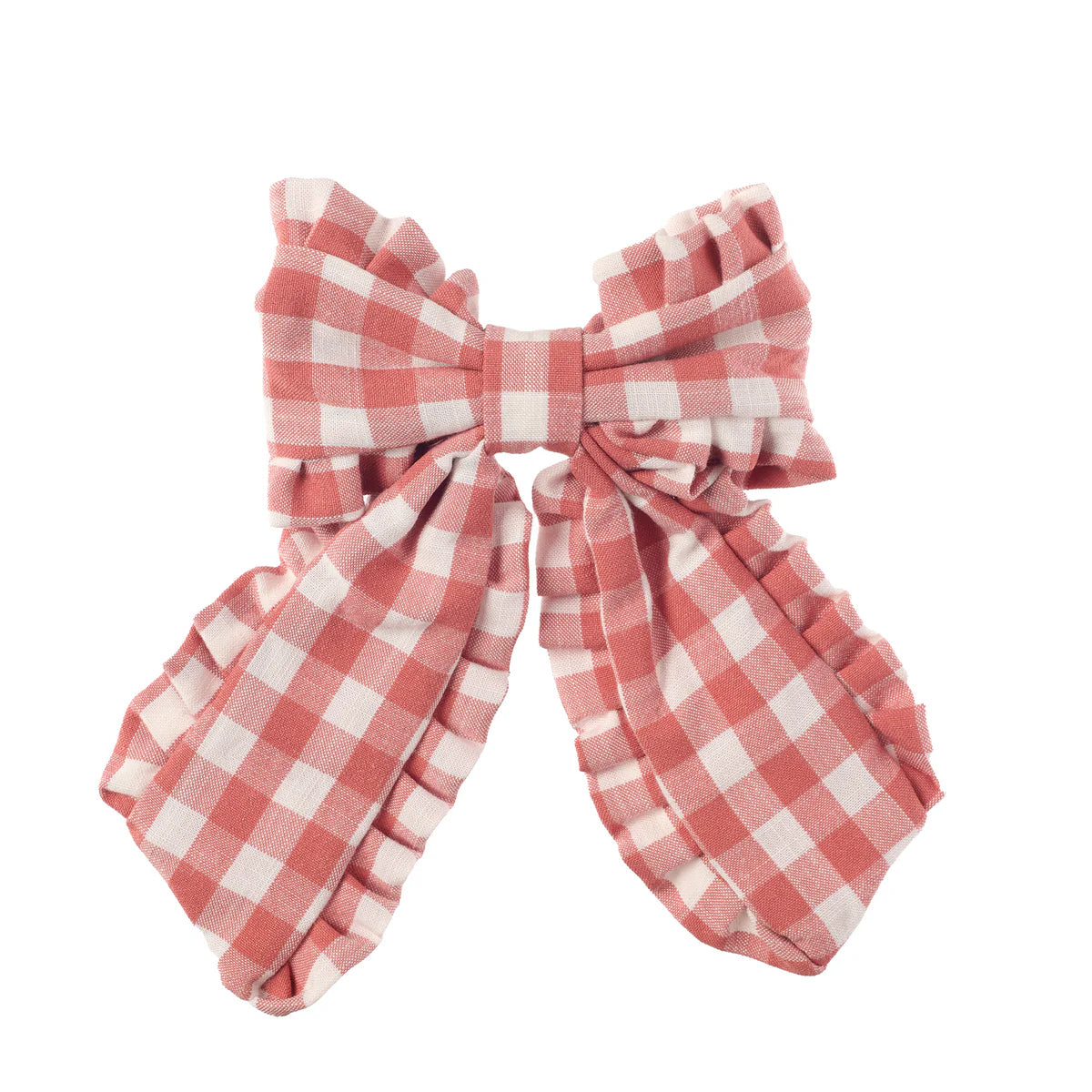 Gyngham ruffle long bow clip