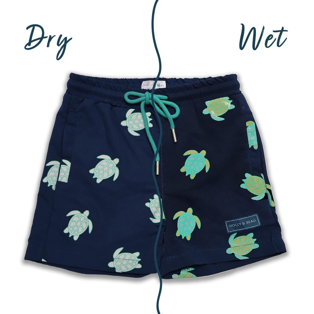 Turtle colour changing swim shorts