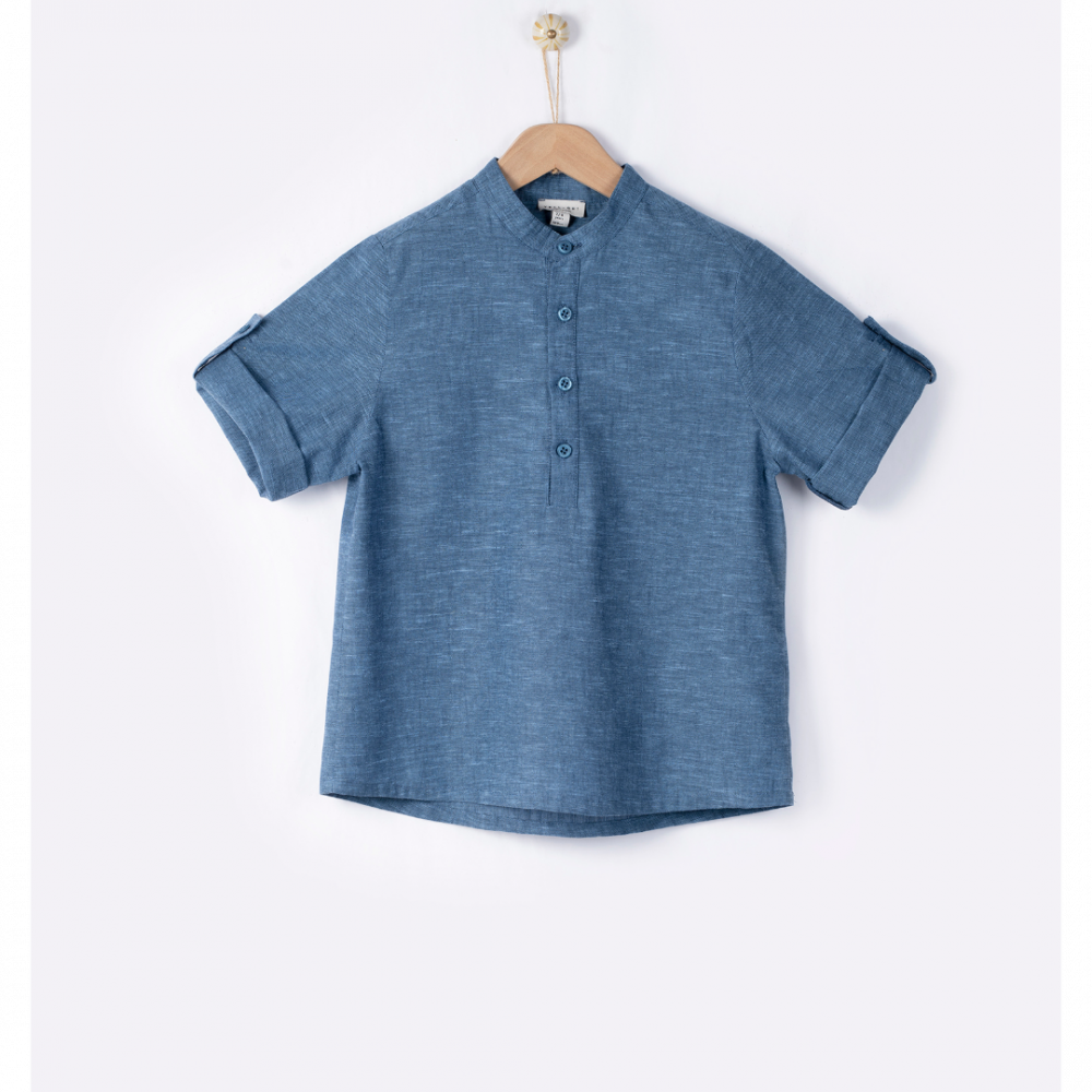 Navy blue linen shirt