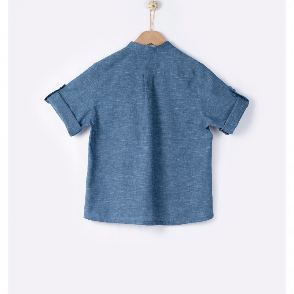 Navy blue linen shirt