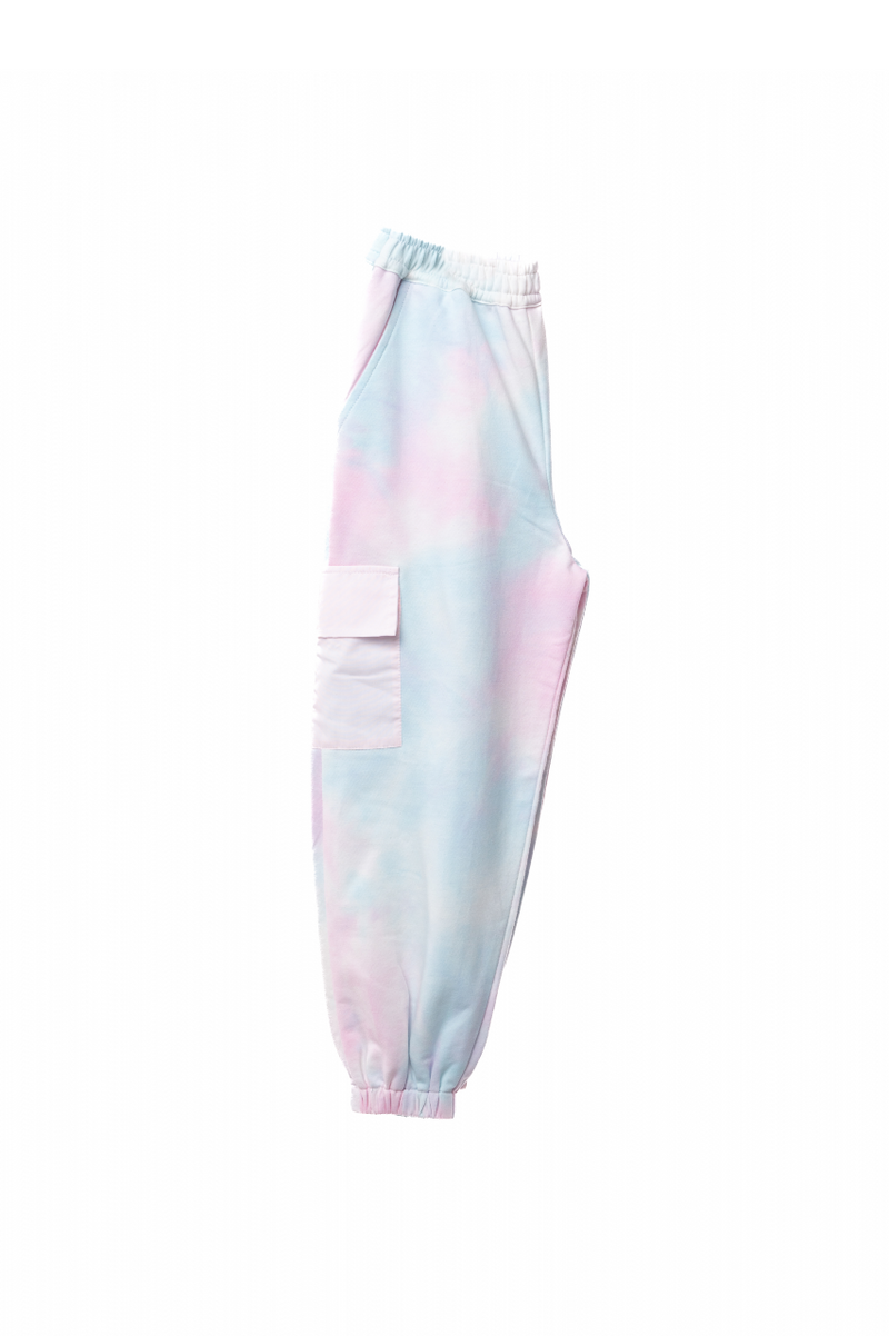 PINK TIE DYE CARGO PANTS